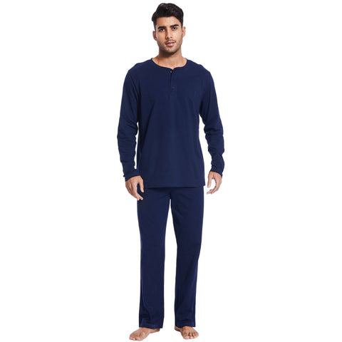 Mnamo Men’s Henley 100% Cotton Pajama Set