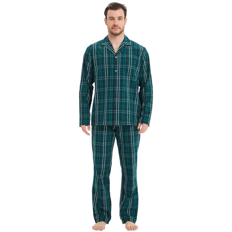 Mnamo Men’s Plaid Cotton Pajama Set