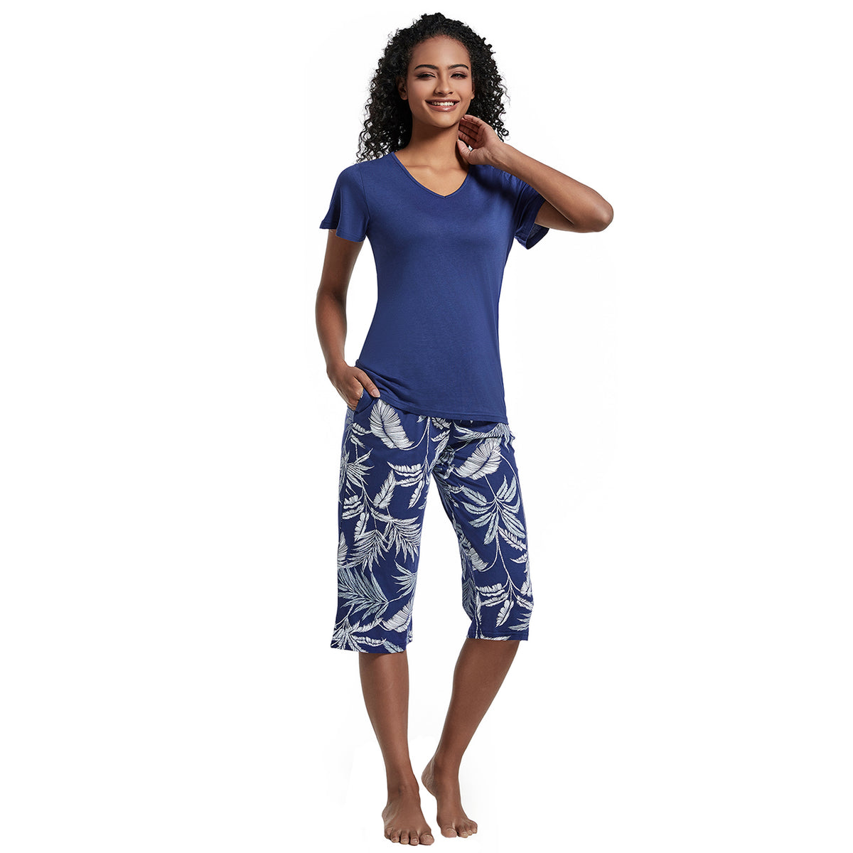 Women's Pajama Set Blend of Cotton and Modal Printed Design