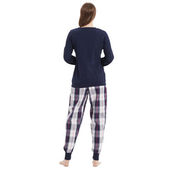 Lightweight Plaid Women's Pajama Set Joggers Pure Cotton