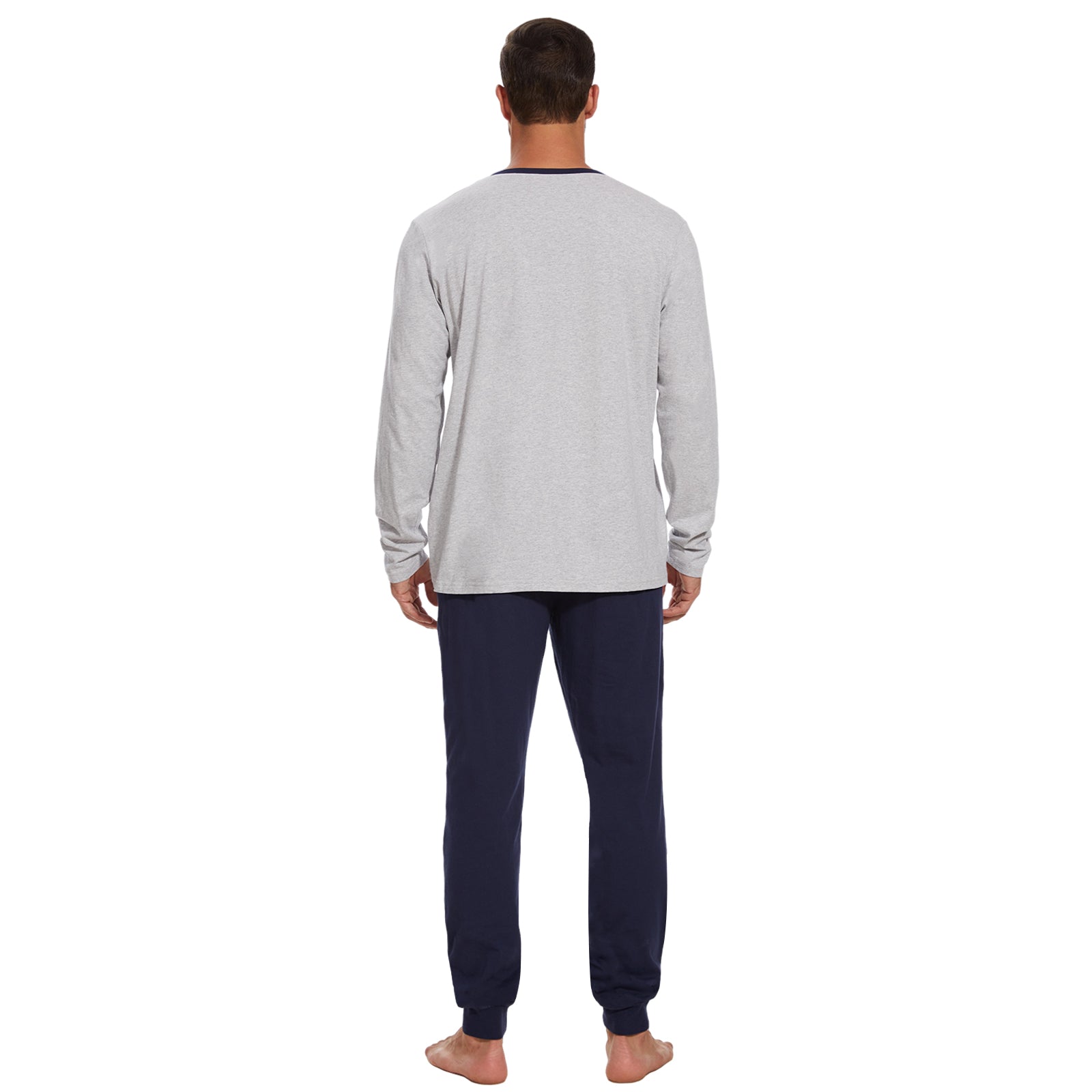 Mnamo Men’s Henley Cotton Pajama Set Lounge Set