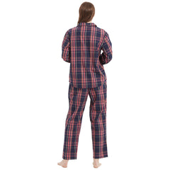 Lightweight Plaid Women's Pajama Set Pure Cotton