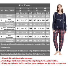 Lightweight Plaid Women's Pajama Set Joggers Pure Cotton