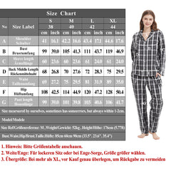 Lightweight Plaid Women's Pajama Set Pure Cotton