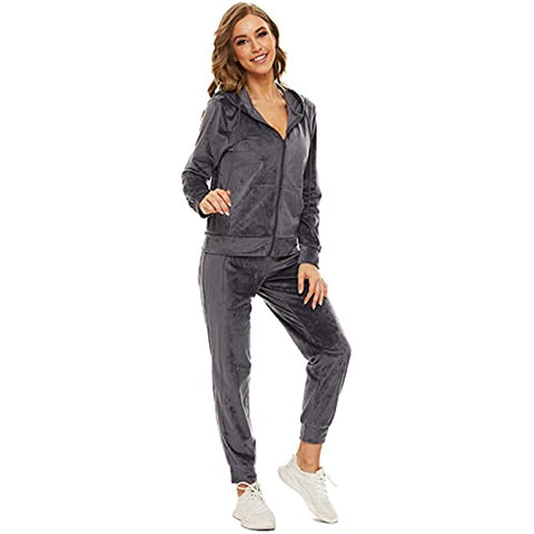 DE Mnemo Women's Tracksuit Set Damen Trainingsanzug Set Casual Homewear Set Sportanzug mit Kapuze