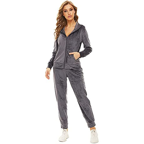 DE Mnemo Women's Tracksuit Set Damen Trainingsanzug Set Casual Homewear Set Sportanzug mit Kapuze