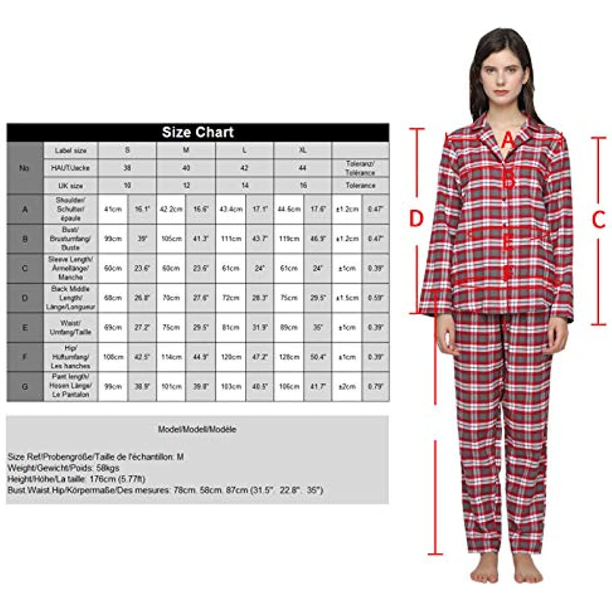 Mnemo 100% Pure Cotton Ladies' Flannel Pajamas