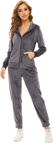 DE Mnemo Women's Tracksuit Set Damen Trainingsanzug Set Casual Homewear Set Sportanzug mit Kapuze